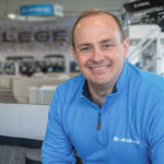 Jamie-Dewar-Legend-Boats-Environmental_Portrait copy Jamie Dewar, Co-CEO, of Legend Boats, sitting in Whitefish Headquarters.